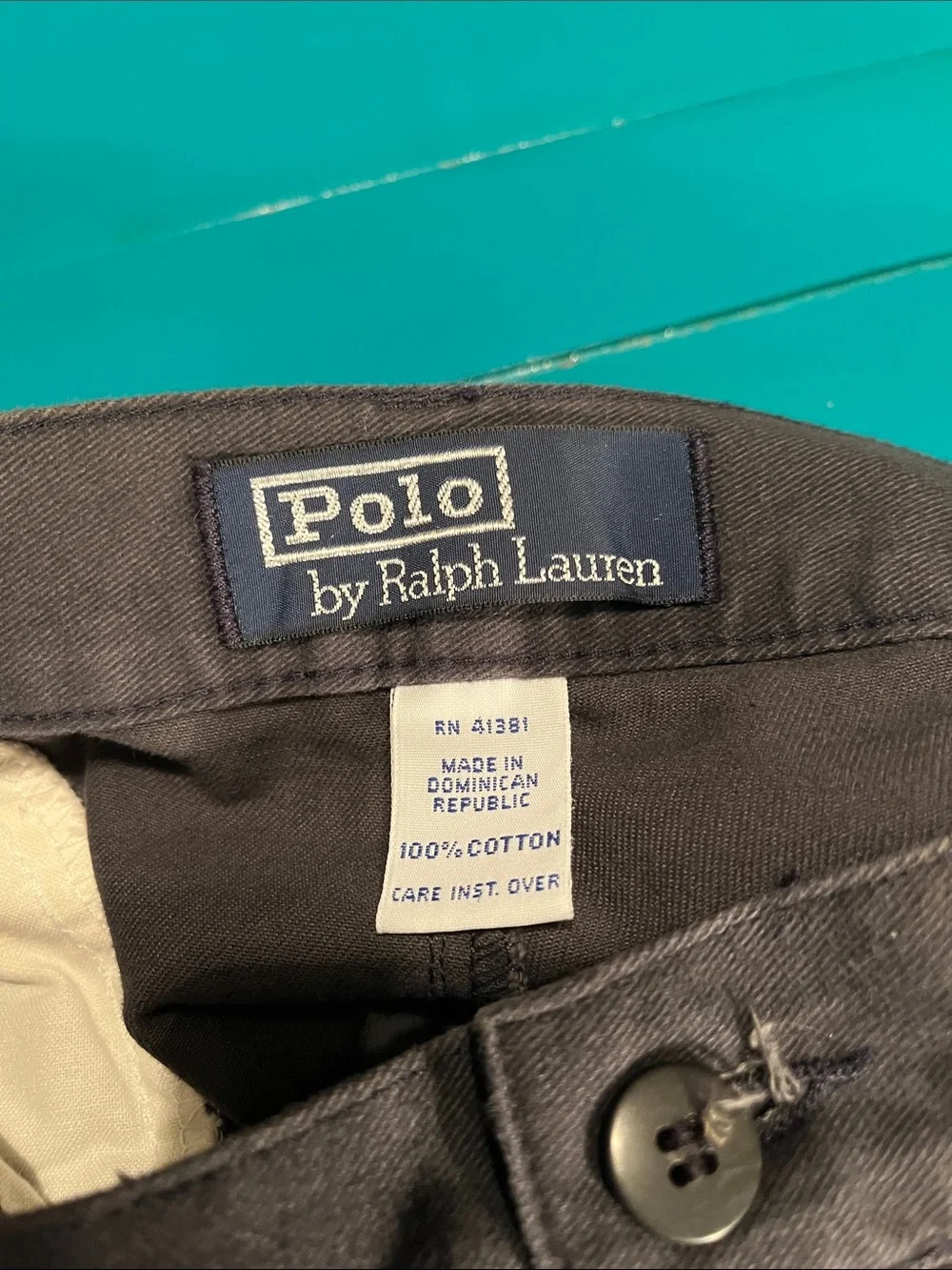 Vintage Logo Polo by Ralph Lauren Grey Pleated Chinos - Straight Leg